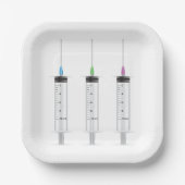 Drie spuiten papieren bordje (Voorkant)