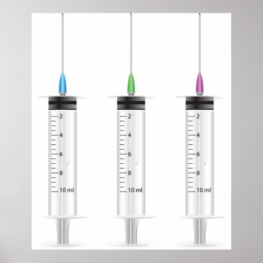 Drie spuiten poster (Voorkant)