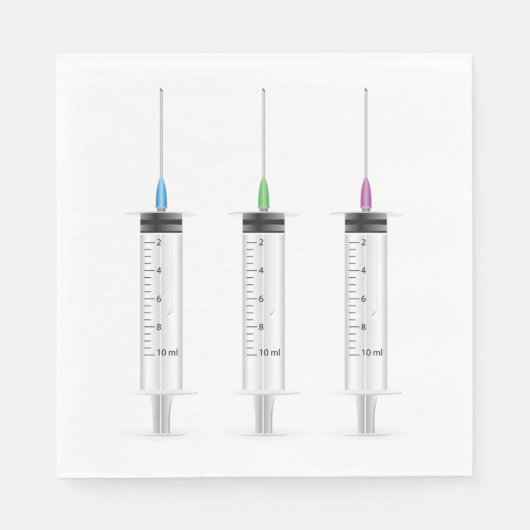 Drie spuiten servet (Voorkant)