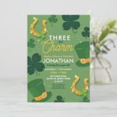 Drie St. Patricks Dag 3e Verjaardag Feest Uitnodig Kaart (Staand voorkant)