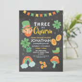 Drie St. Patricks Dag 3e Verjaardag Feest Uitnodig Kaart (Staand voorkant)