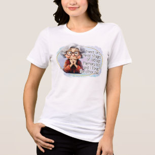 Drie stadia naar de oude leeftijd met een grijze o Tri-Blend shirt