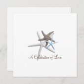 Drie Starfish Celebration Wedding Kaart (Voorkant / Achterkant)
