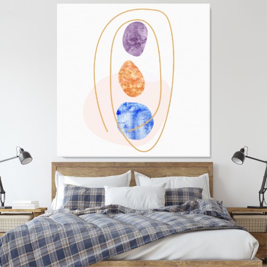 Drie Stenen Canvas Afdruk (Insitu (Slaapkamer))