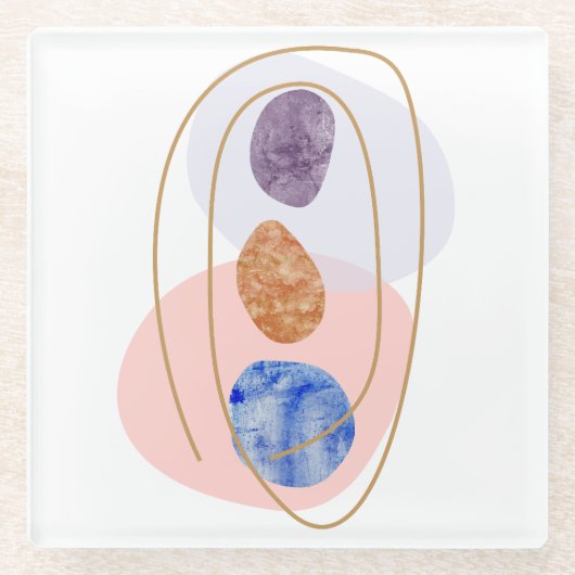 Drie Stenen Glazen Onderzetter (Voorkant)