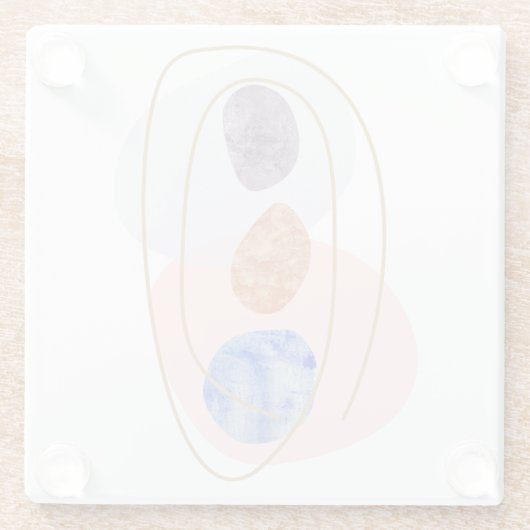 Drie Stenen Glazen Onderzetter (Achterkant)