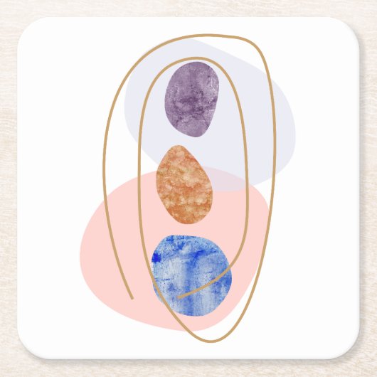 Drie Stenen Kartonnen Onderzetters (Voorkant)