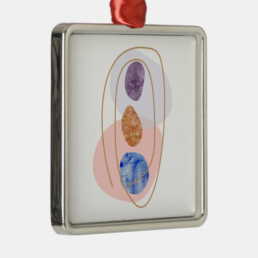 Drie Stenen Metalen Ornament (Rechts)