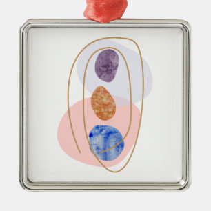 Drie Stenen Metalen Ornament