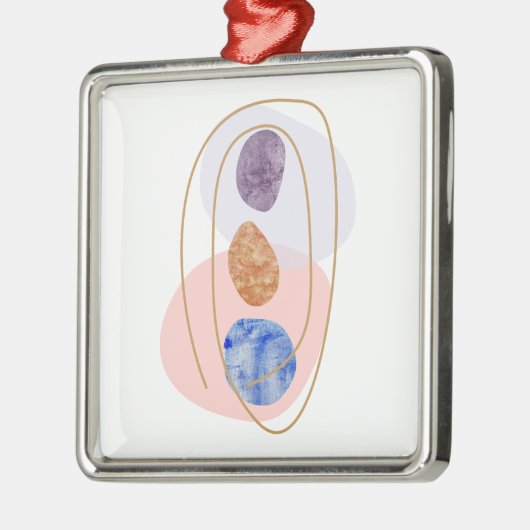 Drie Stenen Metalen Ornament (Links)