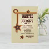 Drie Ster Westerne Uitnodiging (Staand voorkant)