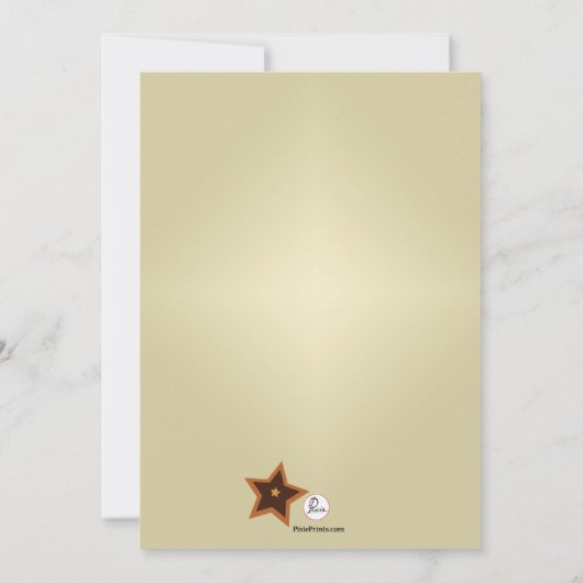 Drie Ster Westerne Uitnodiging (Achterkant)