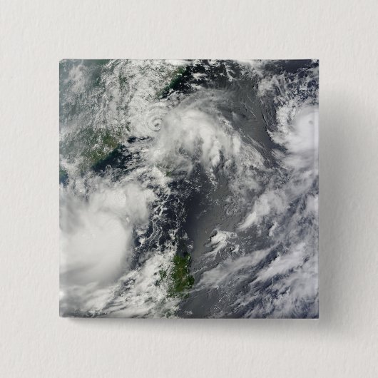 Drie sterke stormen vierkante button 5,1 cm (Voorkant)