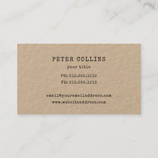 Drie sterren: kraft visitekaartje (Achterkant)