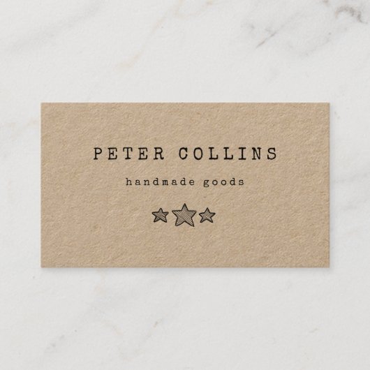 Drie sterren: kraft visitekaartje (Voorkant)