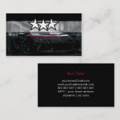 Drie sterren op de zwarte Super CAR-achtergrond Visitekaartje (Voorkant / Achterkant)
