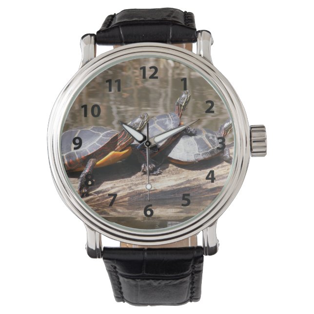 Drie stijlen op een loghorloge horloge (Voorkant)