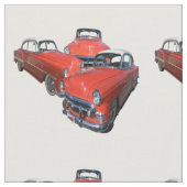 Drie stijlvolle rode en witte oldtimer auto's, stof (Close Up)