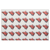 Drie stijlvolle rode en witte oldtimer auto's, stof (Fat Quarter)