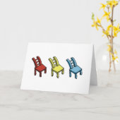 Drie stoelen Wenskaart Kaart (Gele Bloem)