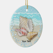 Drie strand schelpen keramisch ornament (Rechts)