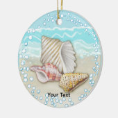 Drie strand schelpen keramisch ornament (Links)