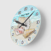 Drie strand schelpen ronde klok (Hoek)