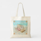 Drie strand schelpen tote bag (Achterkant)