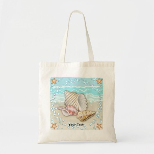 Drie strand schelpen tote bag (Voorkant)