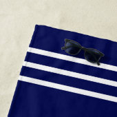 Drie Stripes voor de bemanning - voeg Naam of Ande Strandlaken (In situ)