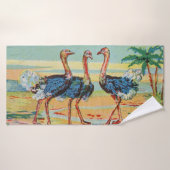 Drie struisvogels  badhanddoek (Badhanddoek)