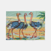 Drie Struisvogels Fleece Deken (Voorkant (Horizontaal))