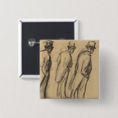 Drie studies naar Ludovic Halevy Standing Vierkante Button 5,1 Cm (Voorkant /achterkant)