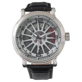 Drie Stuk Wielen en Rode Remming Mannen Horloge