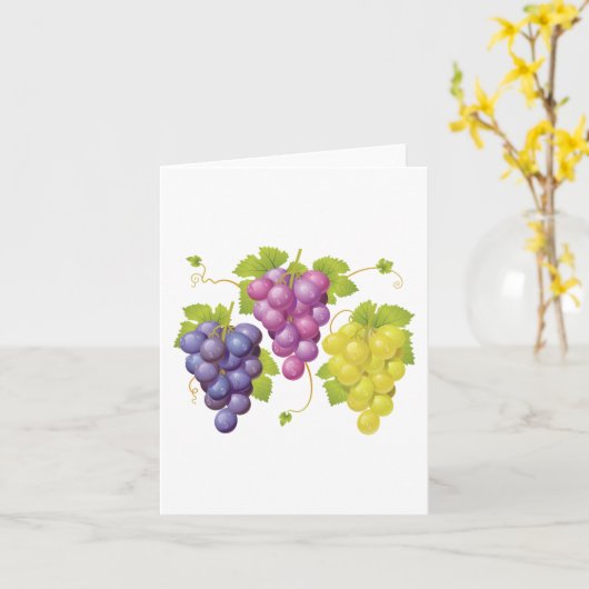 Drie stukjes druiven kaart (Gele Bloem)