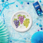 Drie stukjes druiven papieren bordje (Feest)