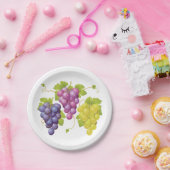 Drie stukjes druiven papieren bordje (Feest)