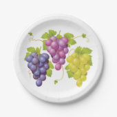 Drie stukjes druiven papieren bordje (Voorkant)