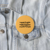 Drie-talige "Ik spreek"-spelden Ronde Button 7,6 Cm (In situ)