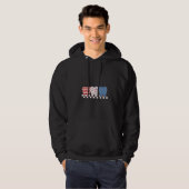 Drie tanden grafisch ontwerp 4 juli hoodie (Voorkant volledig)