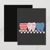 Drie tanden grafisch ontwerp 4 juli kaart (Voorkant / Achterkant)