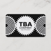 Drie tandwielen v3 - zwart en wit visitekaartje (Voorkant)