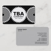 Drie tandwielen v3 - zwart en wit visitekaartje (Voorkant / Achterkant)