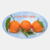Drie Tangerines Ovale Sticker (Voorkant)