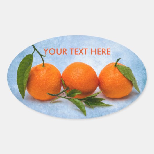Drie Tangerines Ovale Sticker (Voorkant)
