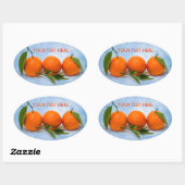 Drie Tangerines Ovale Sticker (Vel)
