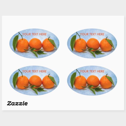 Drie Tangerines Ovale Sticker (Vel)