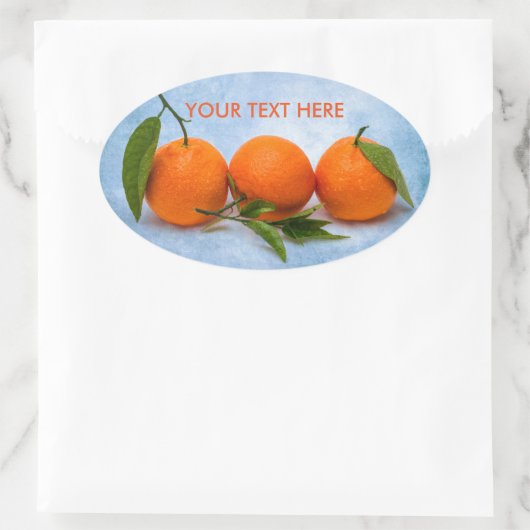 Drie Tangerines Ovale Sticker (Tas)