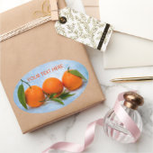 Drie Tangerines Ovale Sticker (Geschenken)