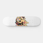 Drie Tattoo van Eyed Cute Kitten Flames Persoonlijk Skateboard (Horizontaal)